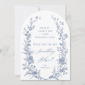 Invitation Personnalisé Soyez Mon quelque chose de bleu propo (Devant)