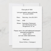 Invitation personnalisée 1963 Gals Invitation (Dos)