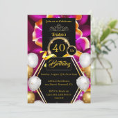 Invitation personnalisée 40e anniversaire (Debout devant)