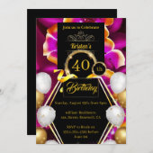 Invitation personnalisée 40e anniversaire (Devant / Derrière)