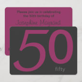 Invitation personnalisée 50e anniversaire du charb (Devant / Derrière)