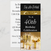 Invitation personnalisée à la fête du 40e annivers (Devant / Derrière)