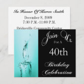 Invitation personnalisée à la fête du 40e annivers (Devant / Derrière)