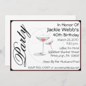 Invitation personnalisée à la fête du 40e annivers (Devant / Derrière)