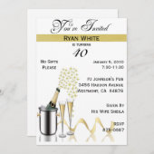 Invitation personnalisée à la fête du 40e annivers (Devant / Derrière)