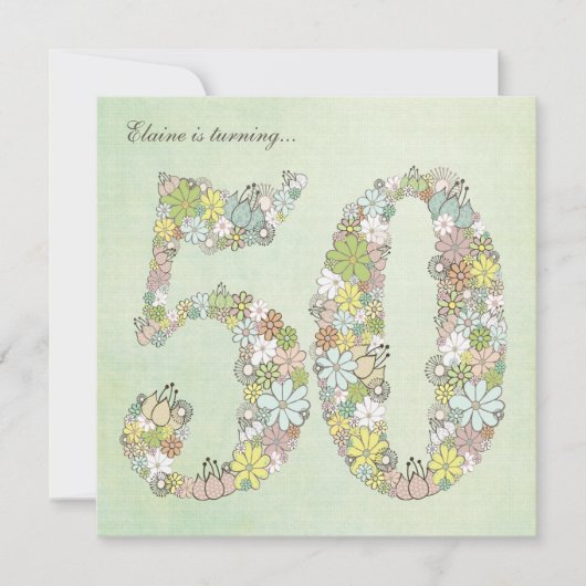 Invitation personnalisée à la fête du 50e annivers (Devant)