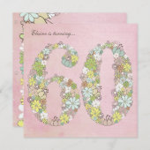 Invitation personnalisée à la fête du 60e annivers (Devant / Derrière)