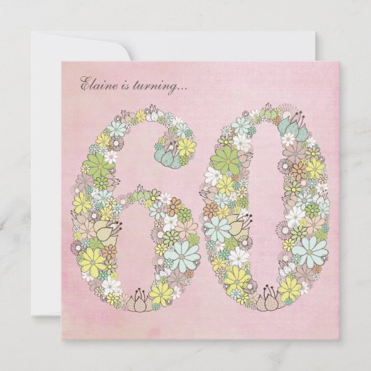 Invitation personnalisée à la fête du 60e annivers (Devant)