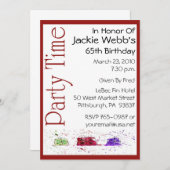 Invitation personnalisée à la fête du 65e annivers (Devant / Derrière)