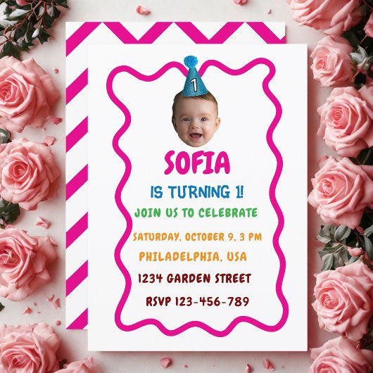 Invitation personnalisée à l'anniversaire avec le