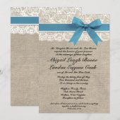 Invitation personnalisée à un mariage de dentelle  (Devant / Derrière)