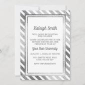 Invitation personnalisée argent et blanc pour la f (Devant)