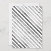 Invitation personnalisée argent et blanc pour la f (Dos)
