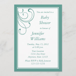 Invitation personnalisée au Baby shower Turquoise
