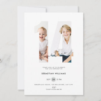 Invitation personnalisée avec photo blanche pour l