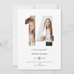 Invitation personnalisée avec photo blanche pour l