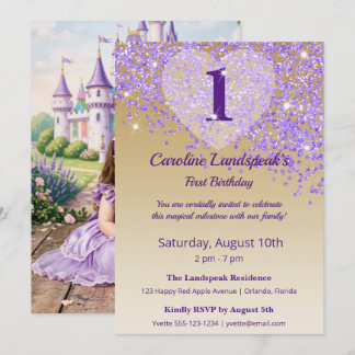 Invitation personnalisée avec photo et paillettes