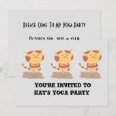 Invitation personnalisée avec un chat de yoga mign (Devant / Derrière)