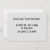 Invitation personnalisée avec un chat de yoga mign (Dos)