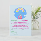 Invitation personnalisée Baby 1er anniversaire (Debout devant)