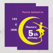 Invitation personnalisée Ballerina 5e Anniversaire (Devant / Derrière)