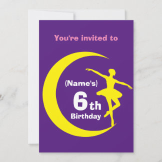 Invitation Personnalisée Ballerina 6e Anniversaire