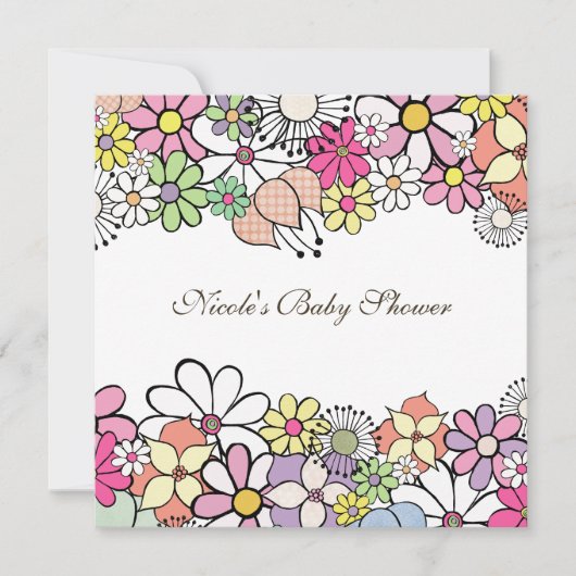 Invitation personnalisée Blossoms lumineux Baby sh (Devant)