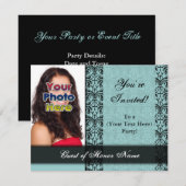 Invitation personnalisée Blue Joty Party (Devant / Derrière)