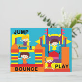 Invitation personnalisée Bounce House Anniversaire (Debout devant)