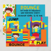 Invitation personnalisée Bounce House Anniversaire (Devant / Derrière)