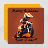 Invitation personnalisée Boy Motocross (Devant / Derrière)