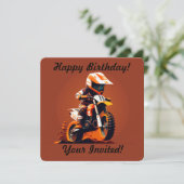 Invitation personnalisée Boy Motocross (Debout devant)