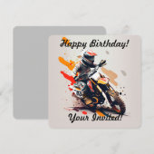 Invitation personnalisée Boy Motocross (Devant / Derrière)