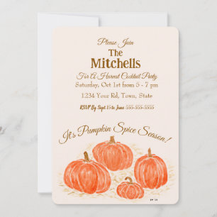 Invitation PERSONNALISÉE Cocktail Citrouille Aquar