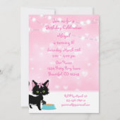 Invitation Personnalisée Cute Kitten rose fête d'anniversaire (Dos)