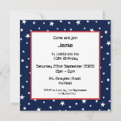 Invitation personnalisée d'anniversaire d'astronau (Dos)