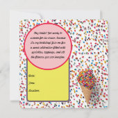 Invitation personnalisée de cône de glace (Dos)