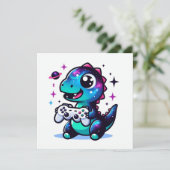 Invitation personnalisée de dinosaure pour les jou (Debout devant)