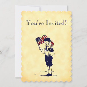 Invitation personnalisée de faux parchemin avec fe