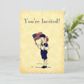 Invitation personnalisée de faux parchemin avec fe (Debout devant)