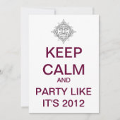 Invitation personnalisée de KEEP CALM 2012 (Devant)