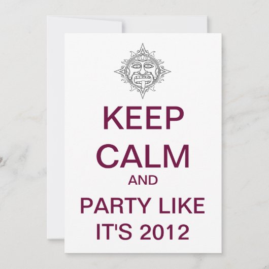 Invitation personnalisée de KEEP CALM 2012 (Devant)