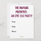 Invitation personnalisée de KEEP CALM 2012 (Dos)