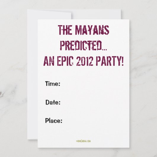 Invitation personnalisée de KEEP CALM 2012 (Dos)