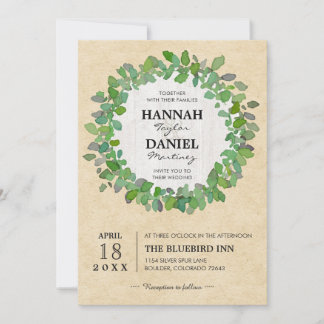 Invitation personnalisée de la couronne de Mariage