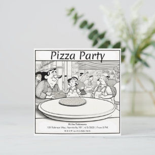 Invitation personnalisée de la fête de la pizza