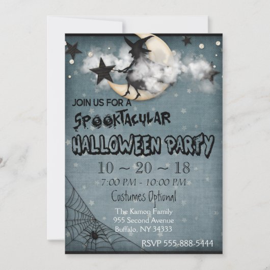 Invitation personnalisée de la fête d'Halloween (Devant)