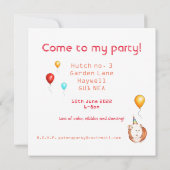 Invitation personnalisée de la fête du cochon de G (Dos)