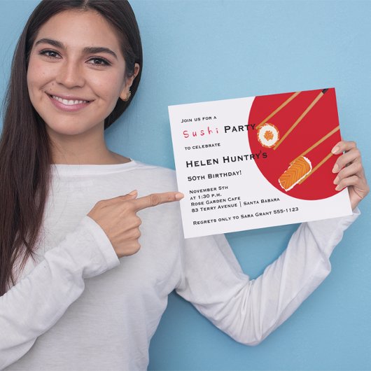 Invitation personnalisée de la fête du Sushi