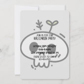 Invitation personnalisée de la fête éffrayante d'H (Dos)